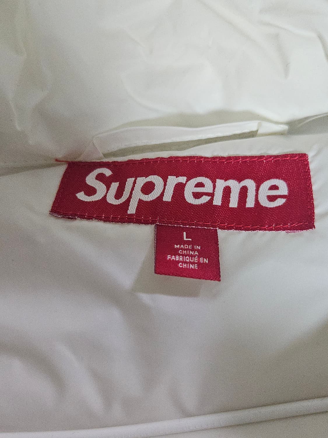 [L] 슈프림 마이크로 다운 하프 집 후드 풀오버 화이트 상품이미지5