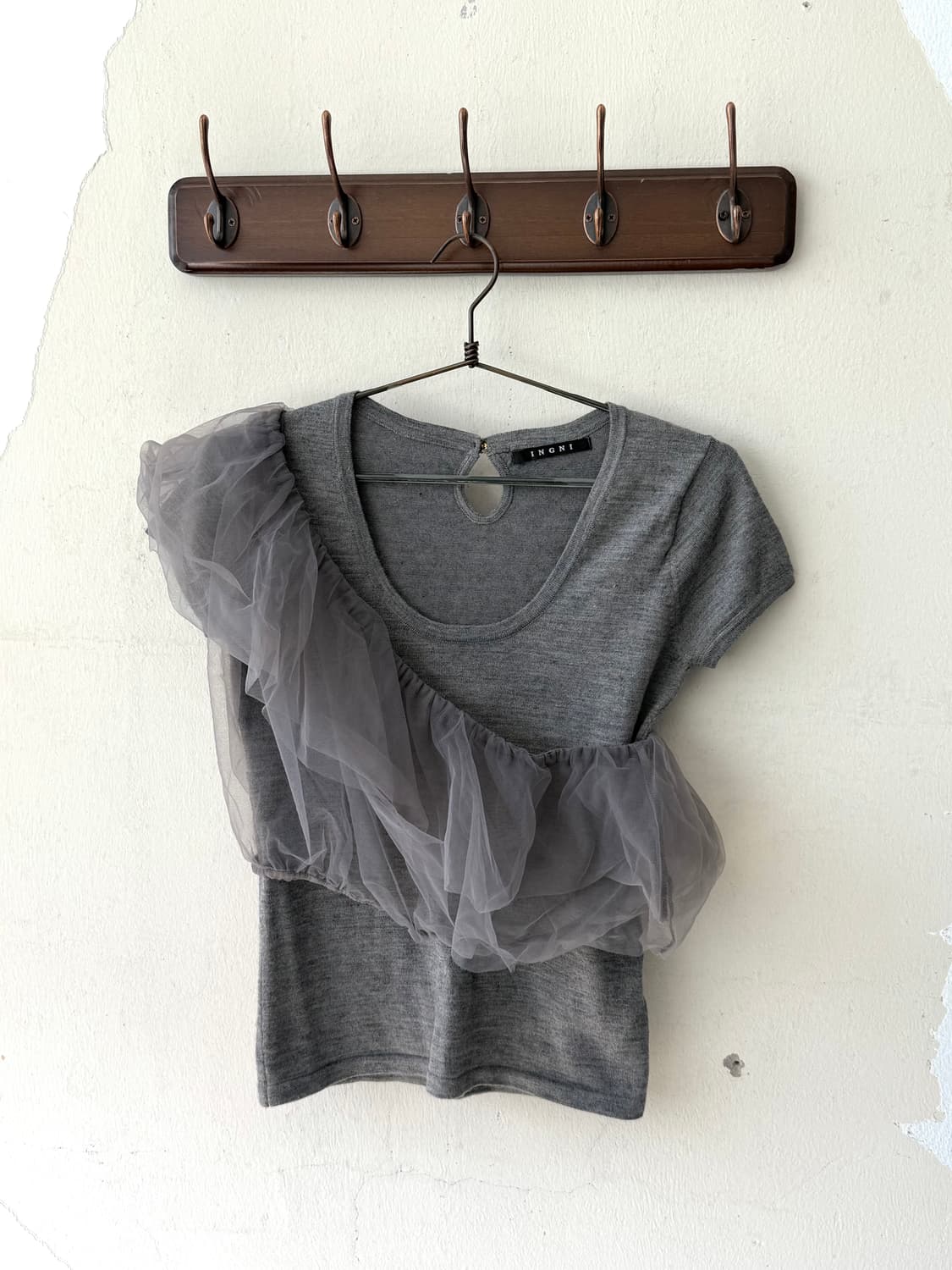Charcoal knit top + bustier set 상품이미지1