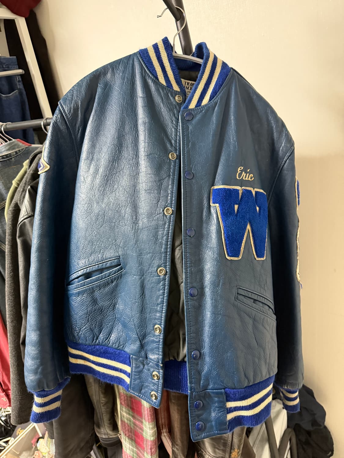 trophy jackets 레더 바시티 자켓 상품이미지1