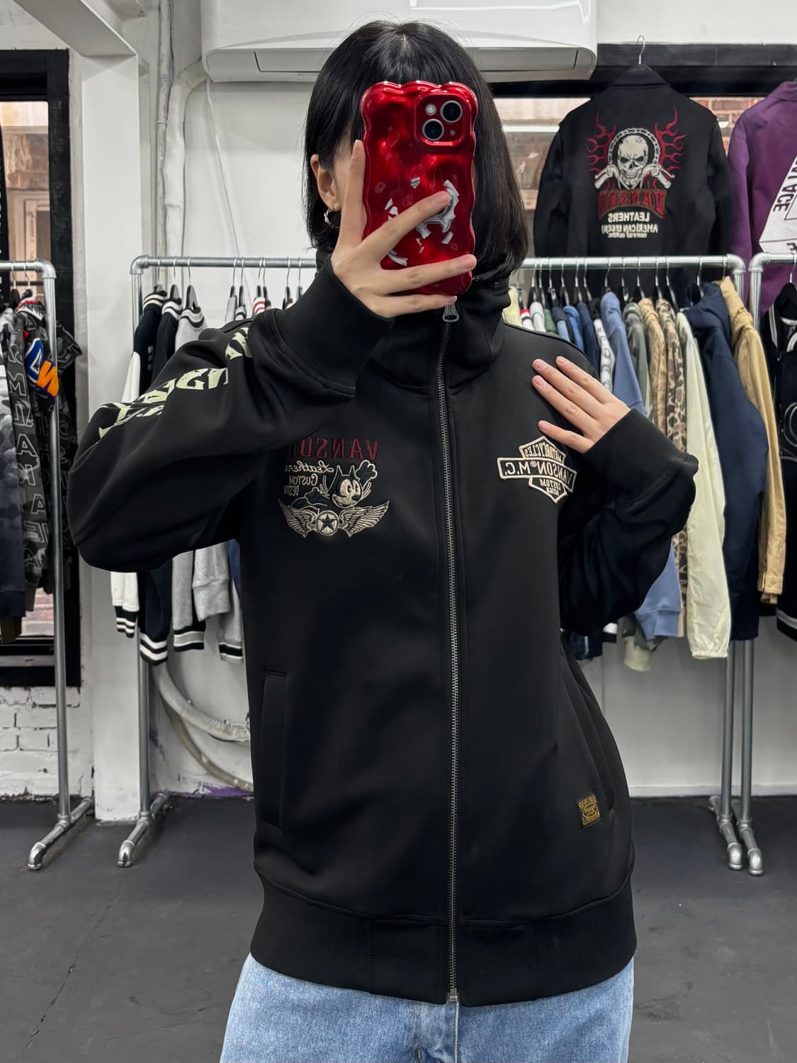 밴슨 레더 펠릭스 하이넥 집업 상품이미지2