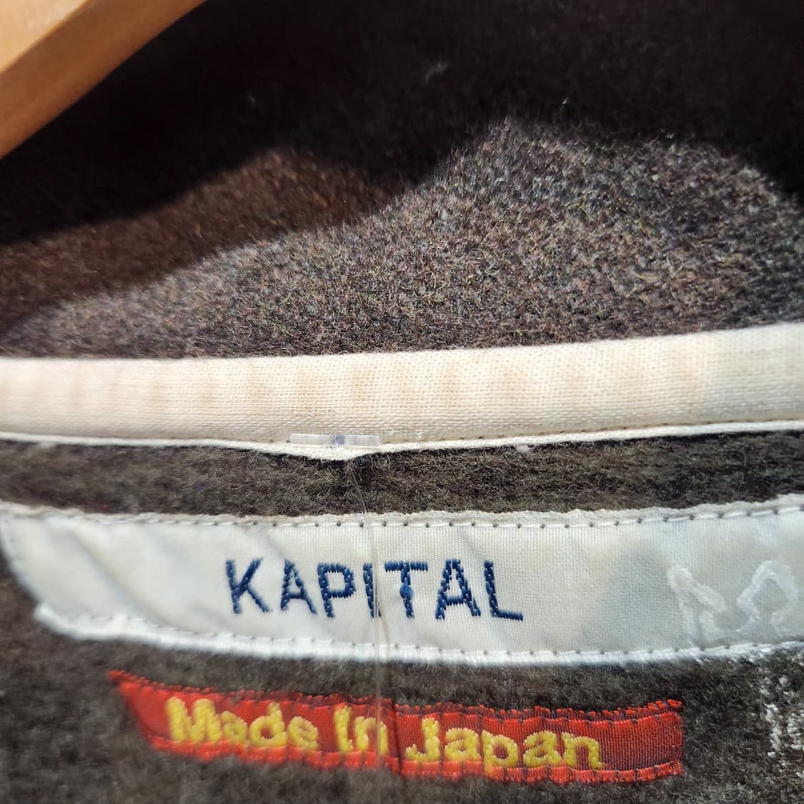 KAPITAL 울 앵커 버튼 풀오버 셔츠 – 브라운 (Japan Made 상품이미지2