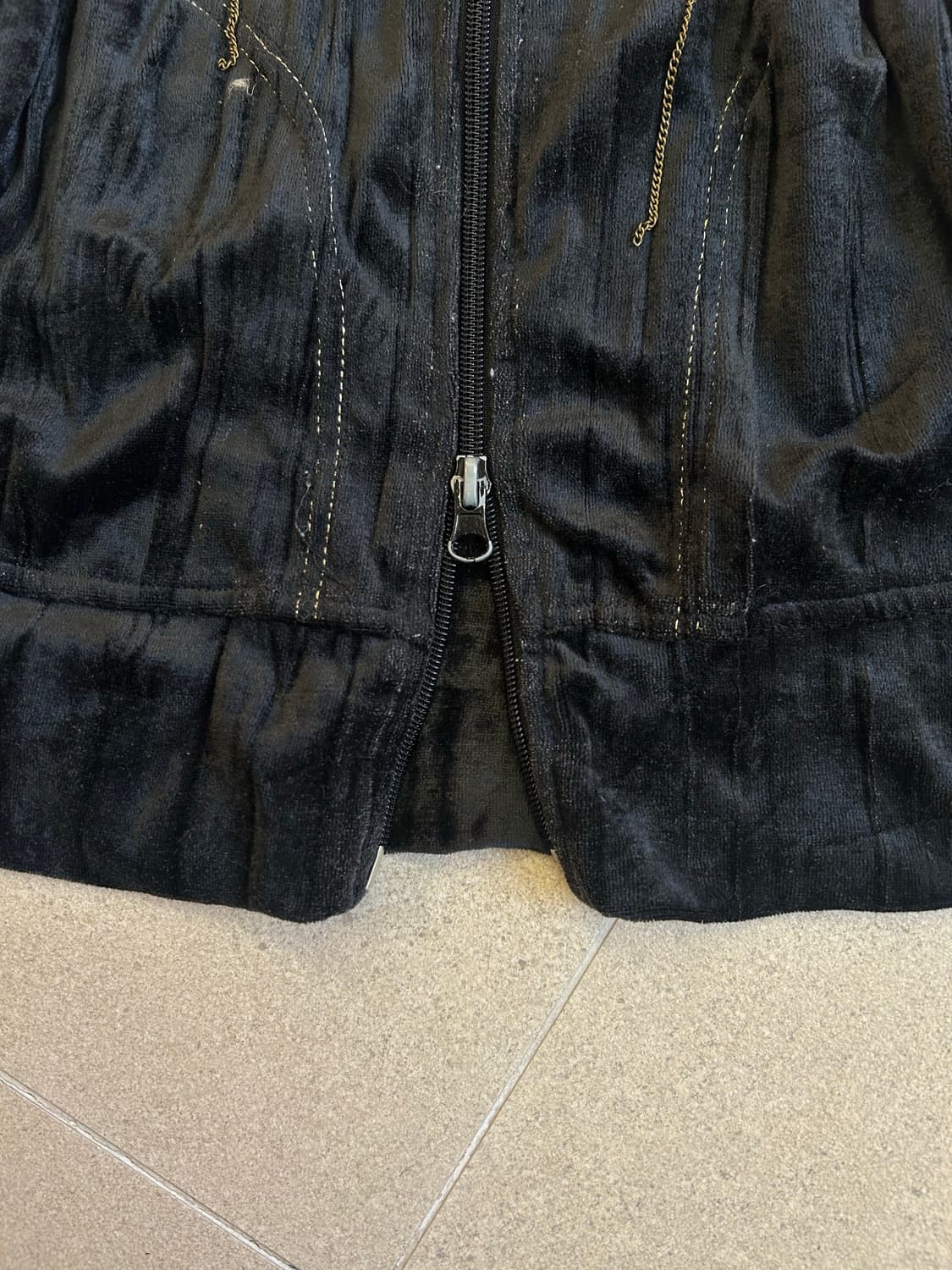 골드체인 벨벳 후드집업 상품이미지4