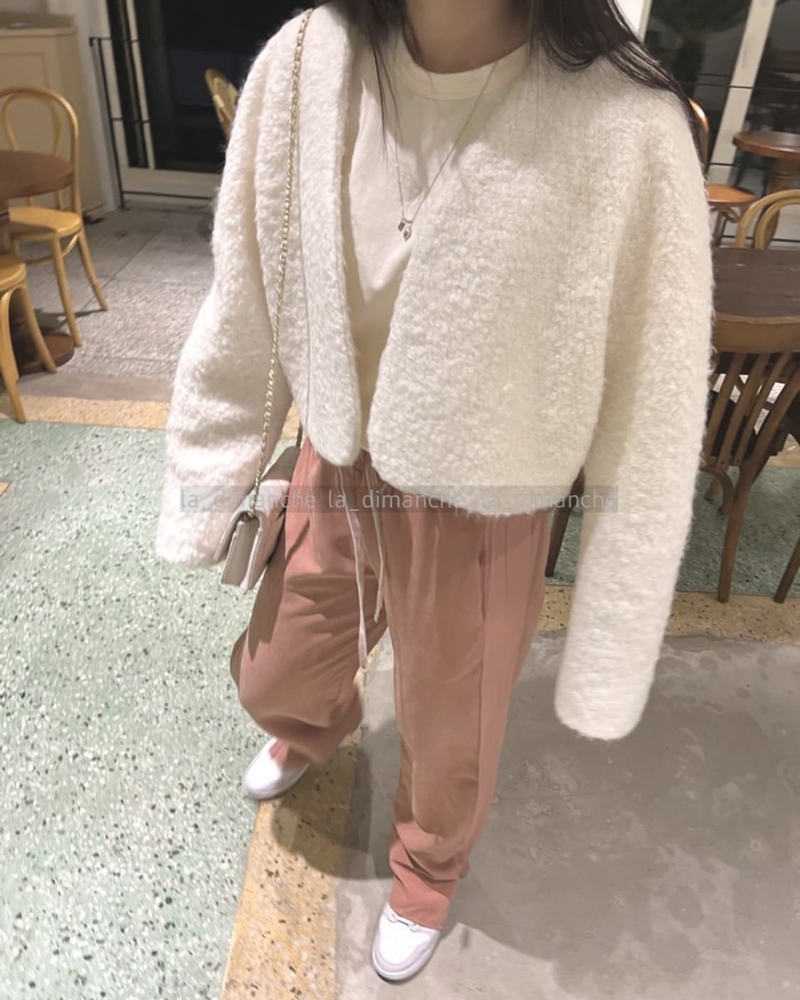 ARR 아르 퍼 부클 크롭 가디건 자켓 아이보리 상품이미지2