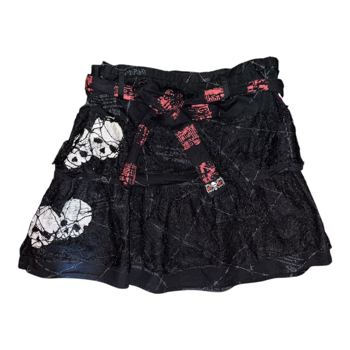 MAD PUNKS 매드펑크 해골레이스 밴딩 스커트 펑크갸루y2k 상품이미지1