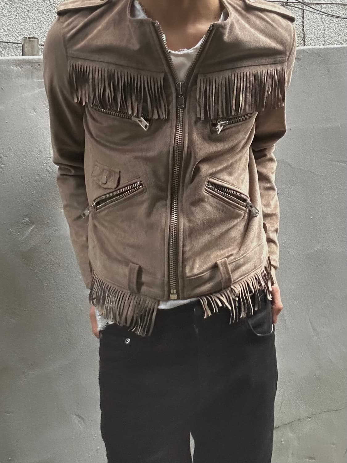 2000s VTG 스웨이드 멀티지퍼 웨스턴 자켓 상품이미지1