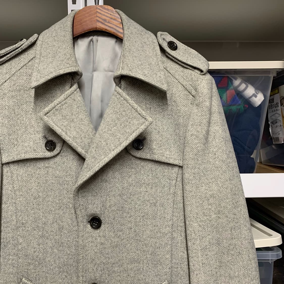 [M-L] 파코라반 싱글버튼 퓨어울 피코트 상품이미지1