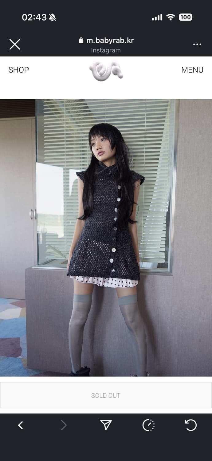 베이비랩 [BR] petit crochet ops in charcoal 상품이미지1