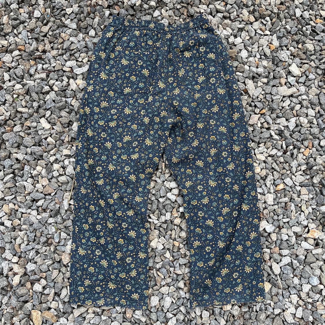 일본 빈티지 플라워 패턴 와이드 팬츠 (실측확인) 상품이미지6