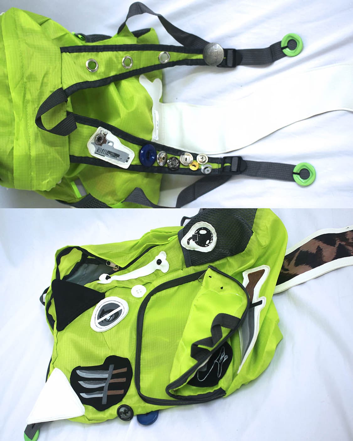 Neon GREEN Cat-Ear 2D drawn backpack 상품이미지7
