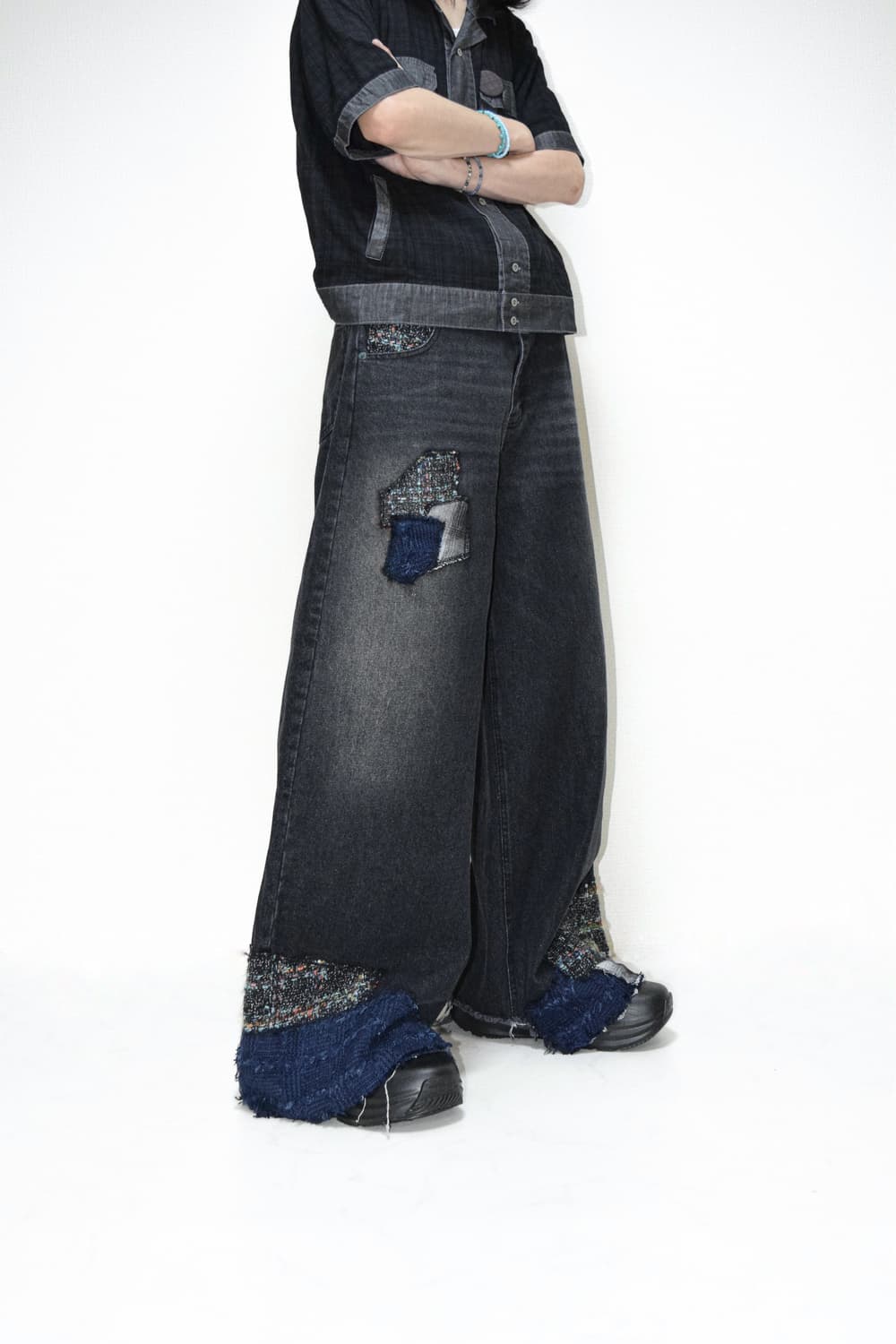 TΣist Erosion Baggy Denim Pants / Black 상품이미지7