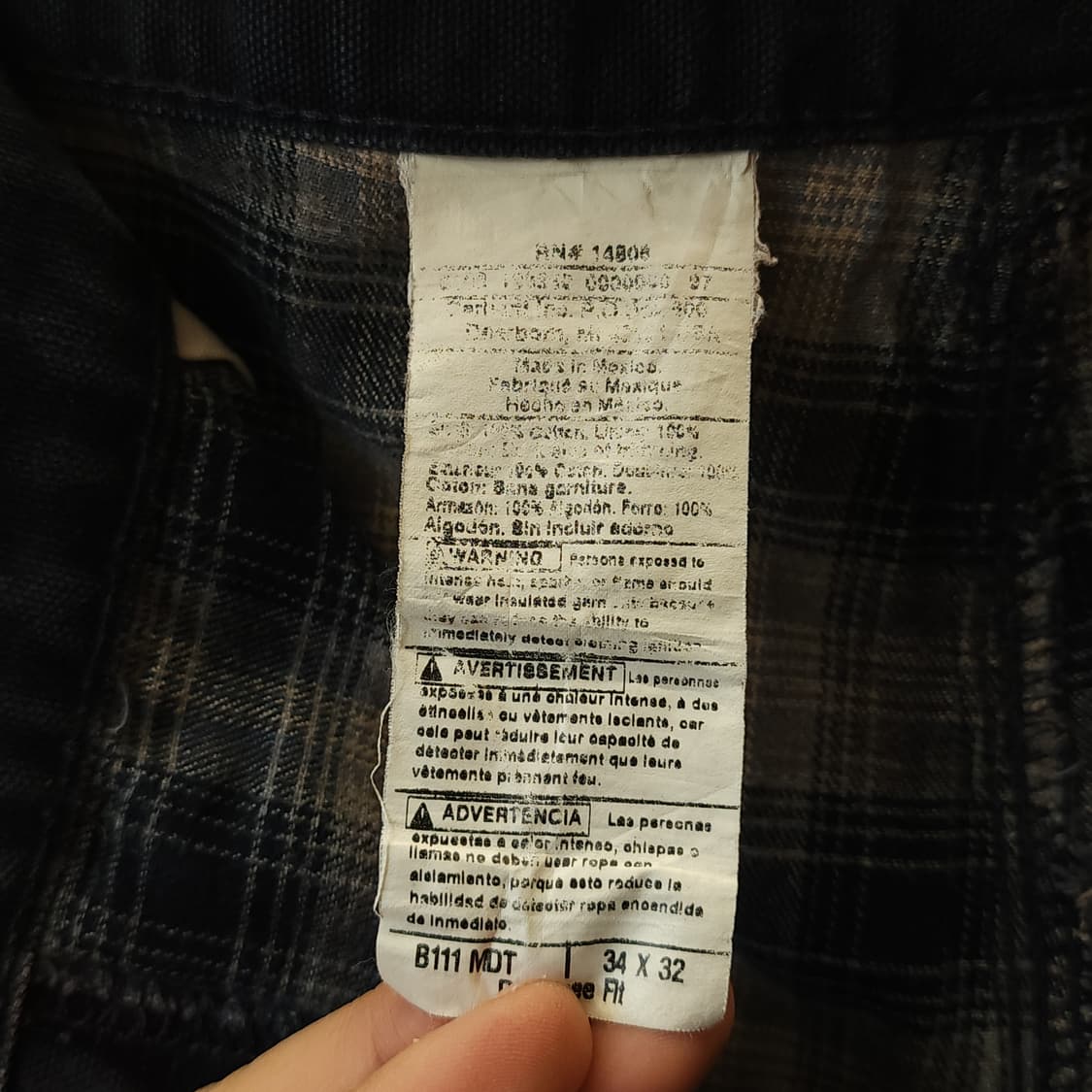 칼하트 워크팬츠 B111 MDT 캔버스 워크팬츠 미드나이트 블루34x32 상품이미지8