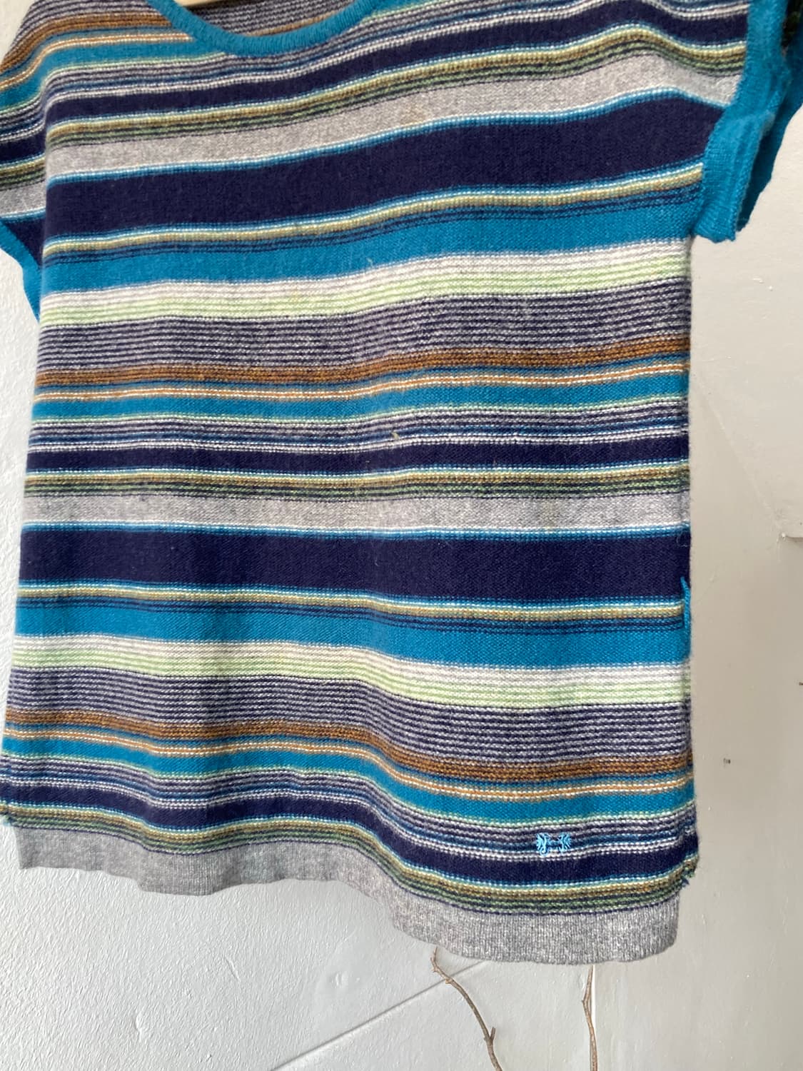 맥그리거 울 100 패턴 캡소매 니트 상품이미지3