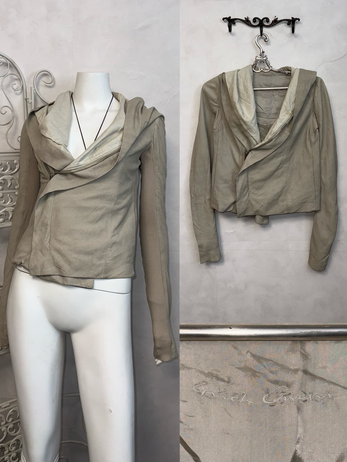 Rick Owens lamb skin draped over hood jk 상품이미지1
