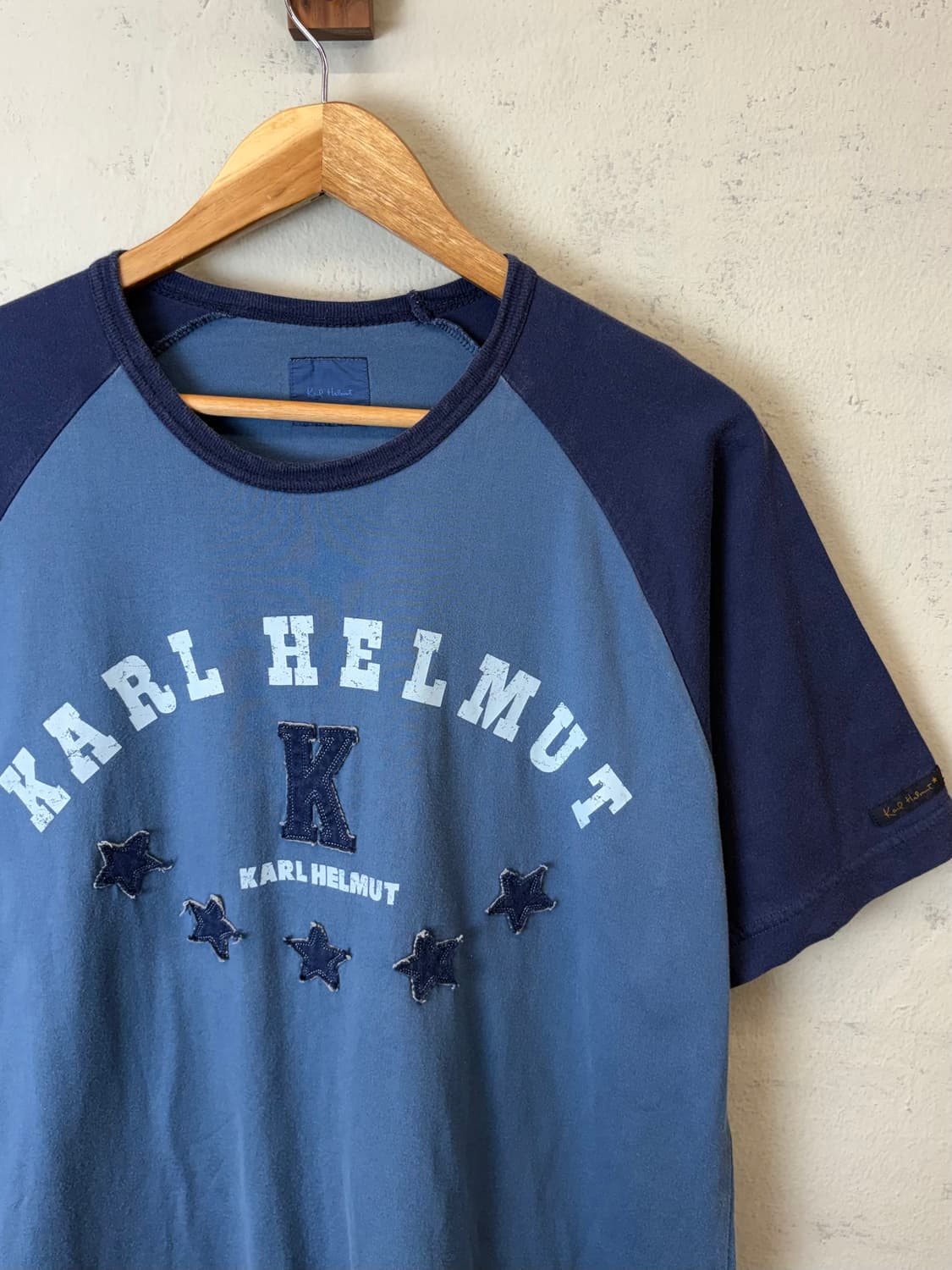 칼헬무트 일본 빈티지 인디고 데님 스타 반팔티 상품이미지2