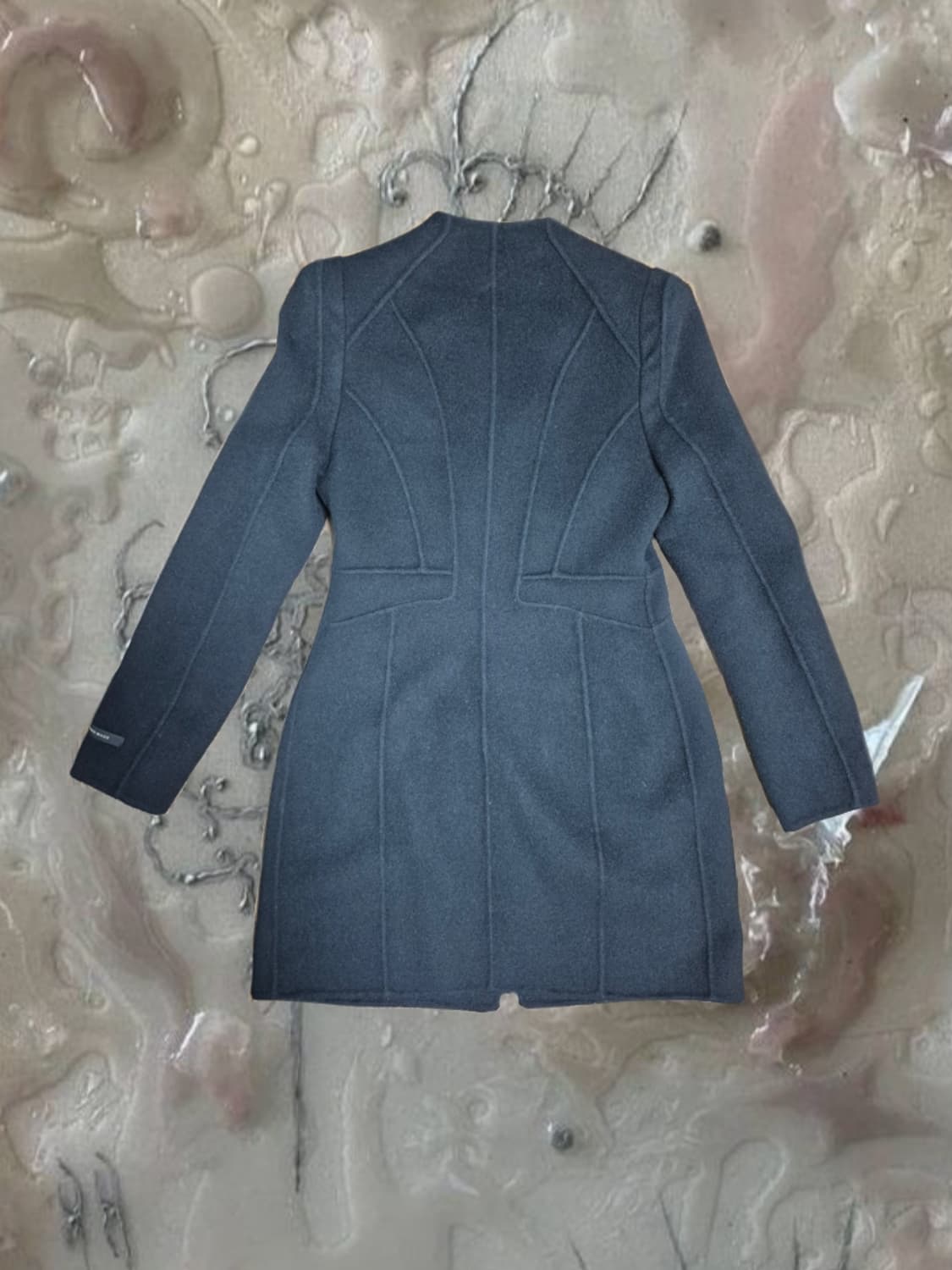 빈티지 갸루 스퀘어넥 블랙 트렌치 코트 리본 슬림핏 상품이미지2