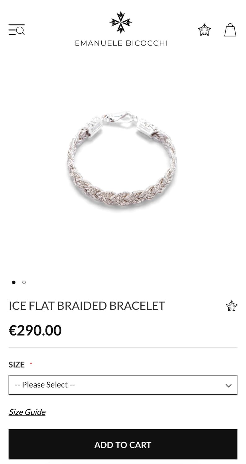 엠마누엘레 비꼬끼 아이스 플랫 브레디드 브레슬릿 은팔찌 상품이미지7