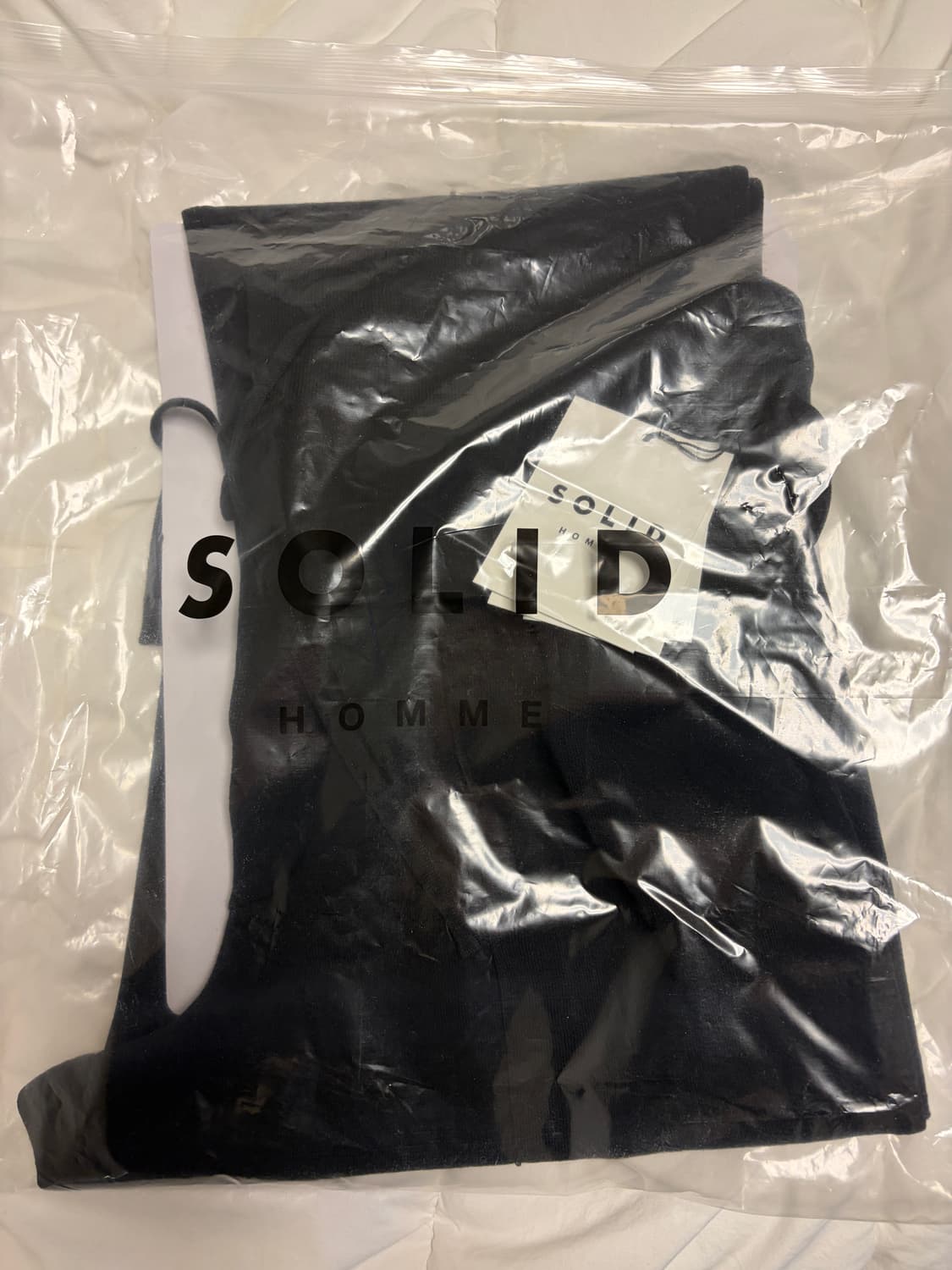 솔리드옴므 블랙 세미 와이드 밴딩 팬츠 30 상품이미지6