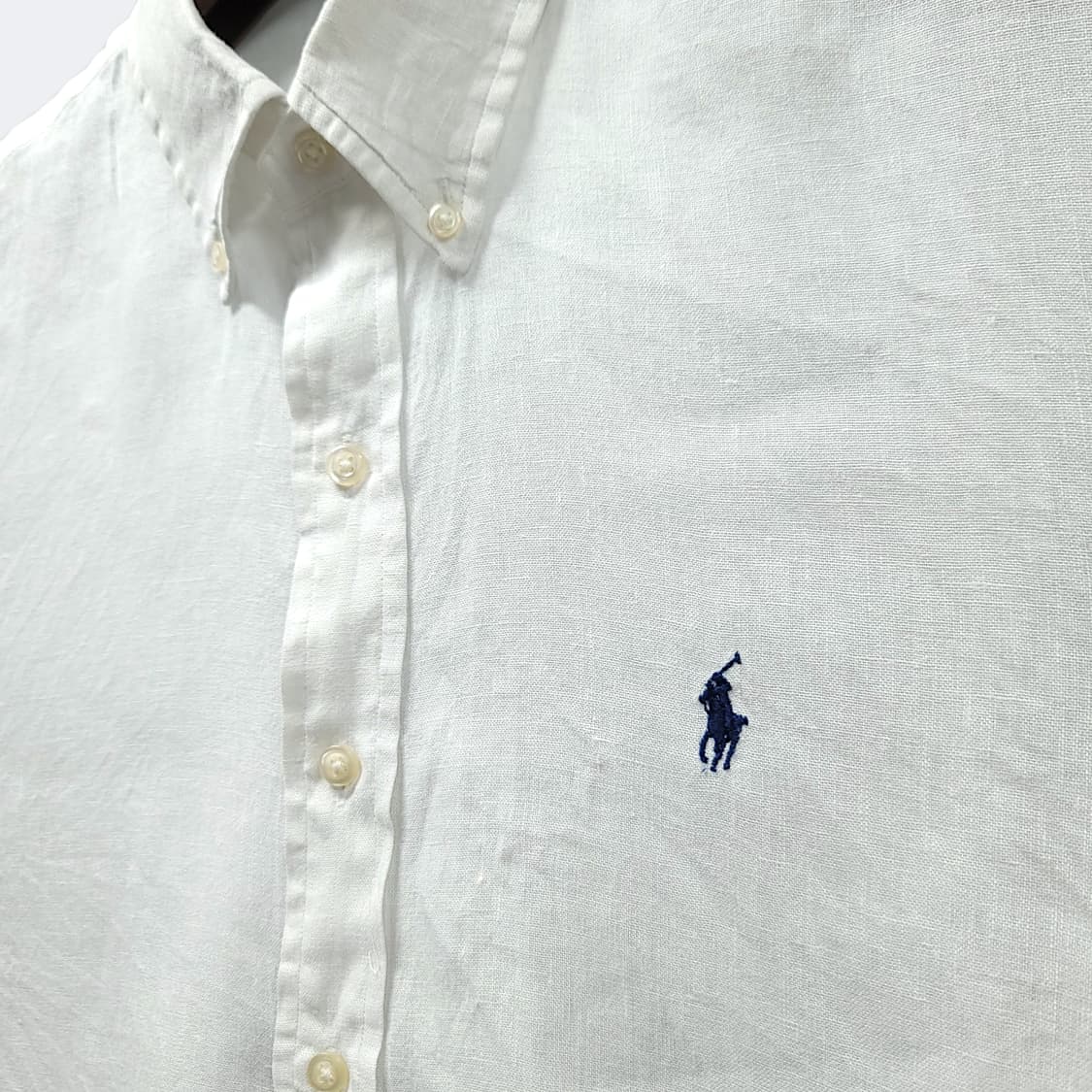 [M] 폴로 화이트 클래식핏린넨 긴팔셔츠 상품이미지5