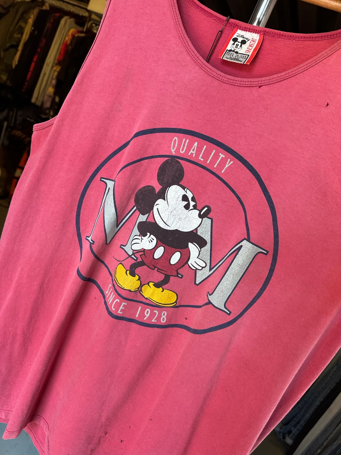 90s 디즈니 미키마우스 페이드 프린팅 나시 상품이미지4