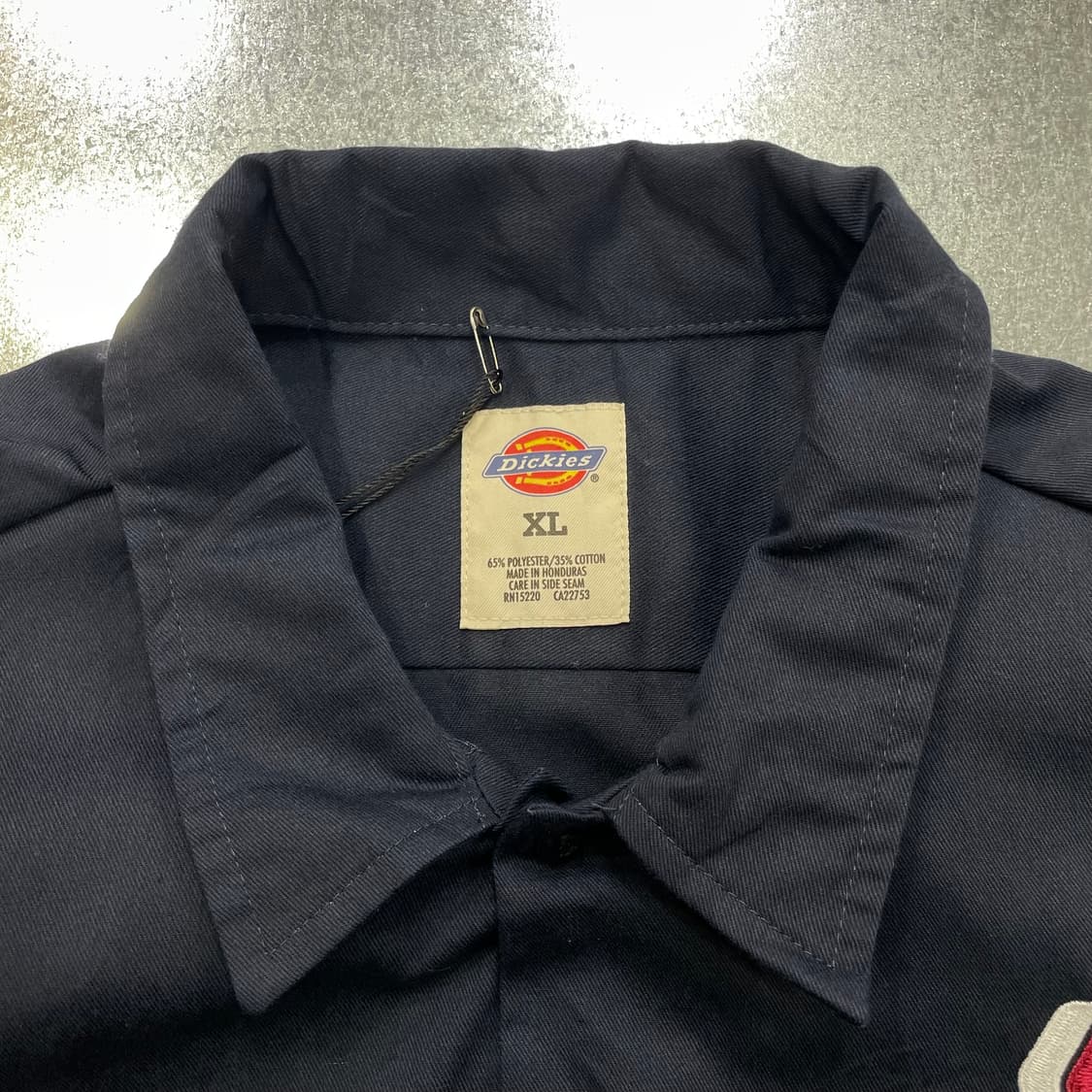 (XL) Dickies 디키즈 반팔 워크 셔츠 패치 네이비 상품이미지7