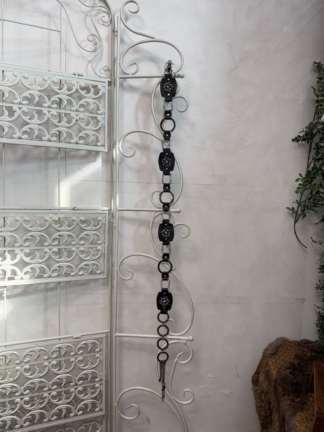 Black flower cubic chain belt 상품이미지4