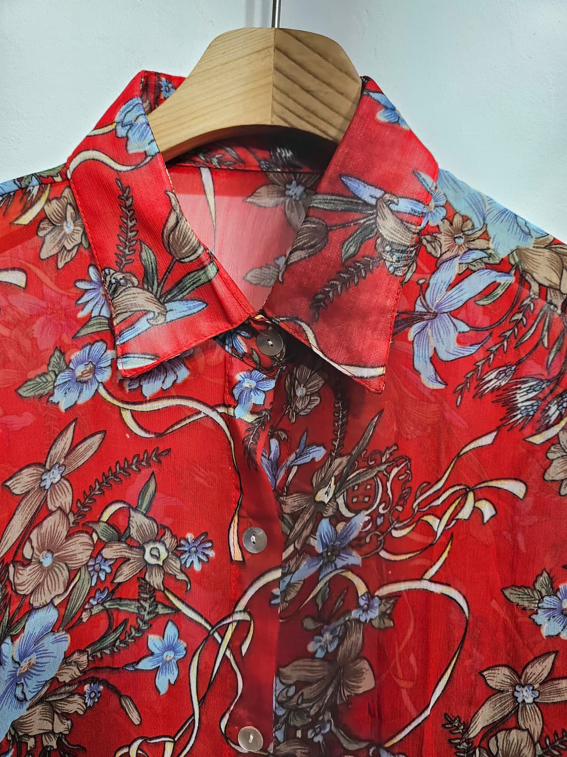 꽃무늬 시스루 셔츠 블라우스  상품이미지3