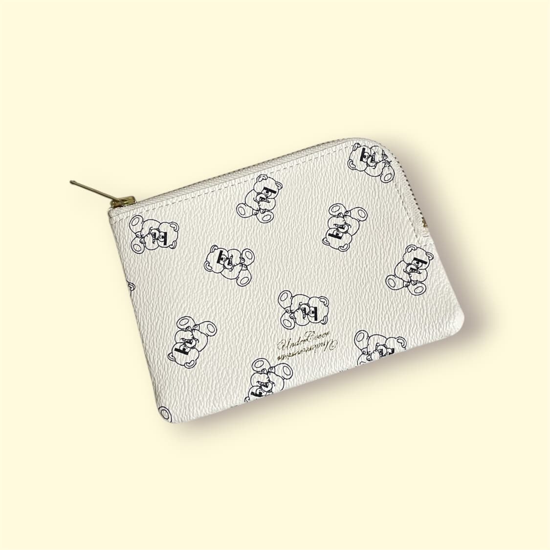 언더커버 테디 프린팅 지퍼 지갑 화이트 상품이미지1