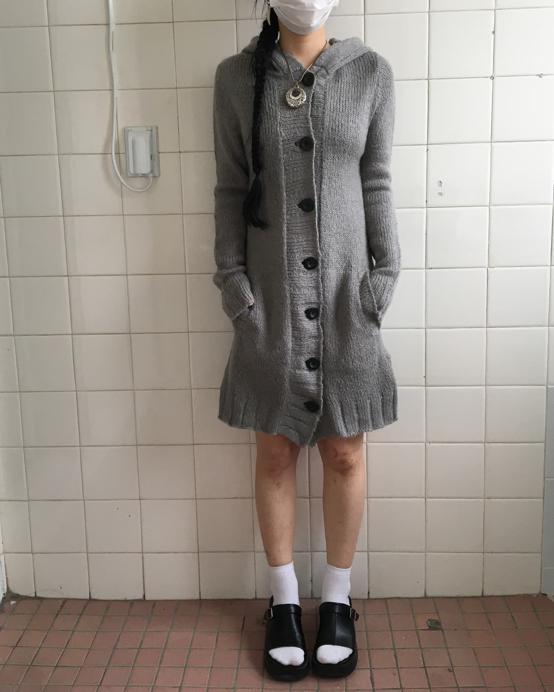 Hood knit cardigan 상품이미지1