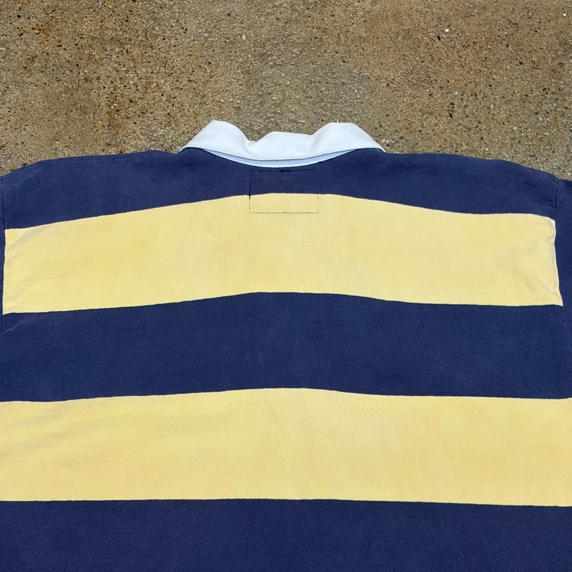 90s Made in USA 빈티지 랜드스앤드 헤비코튼 스트라이프 럭비티 상품이미지8