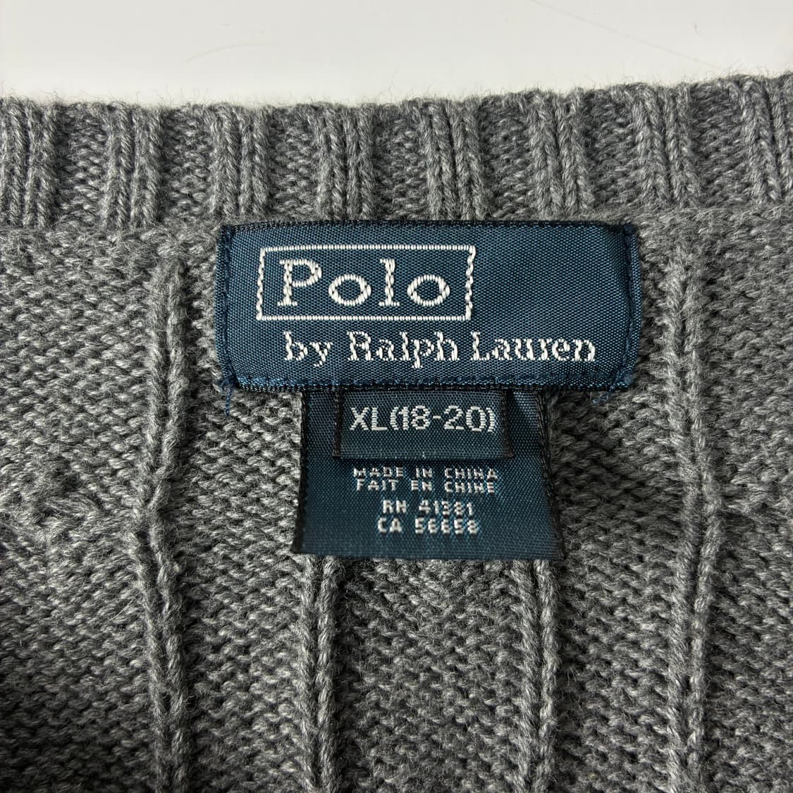 Polo  폴로 랄프로렌 자수 코튼 그레이 꽈배기 니트   상품이미지5