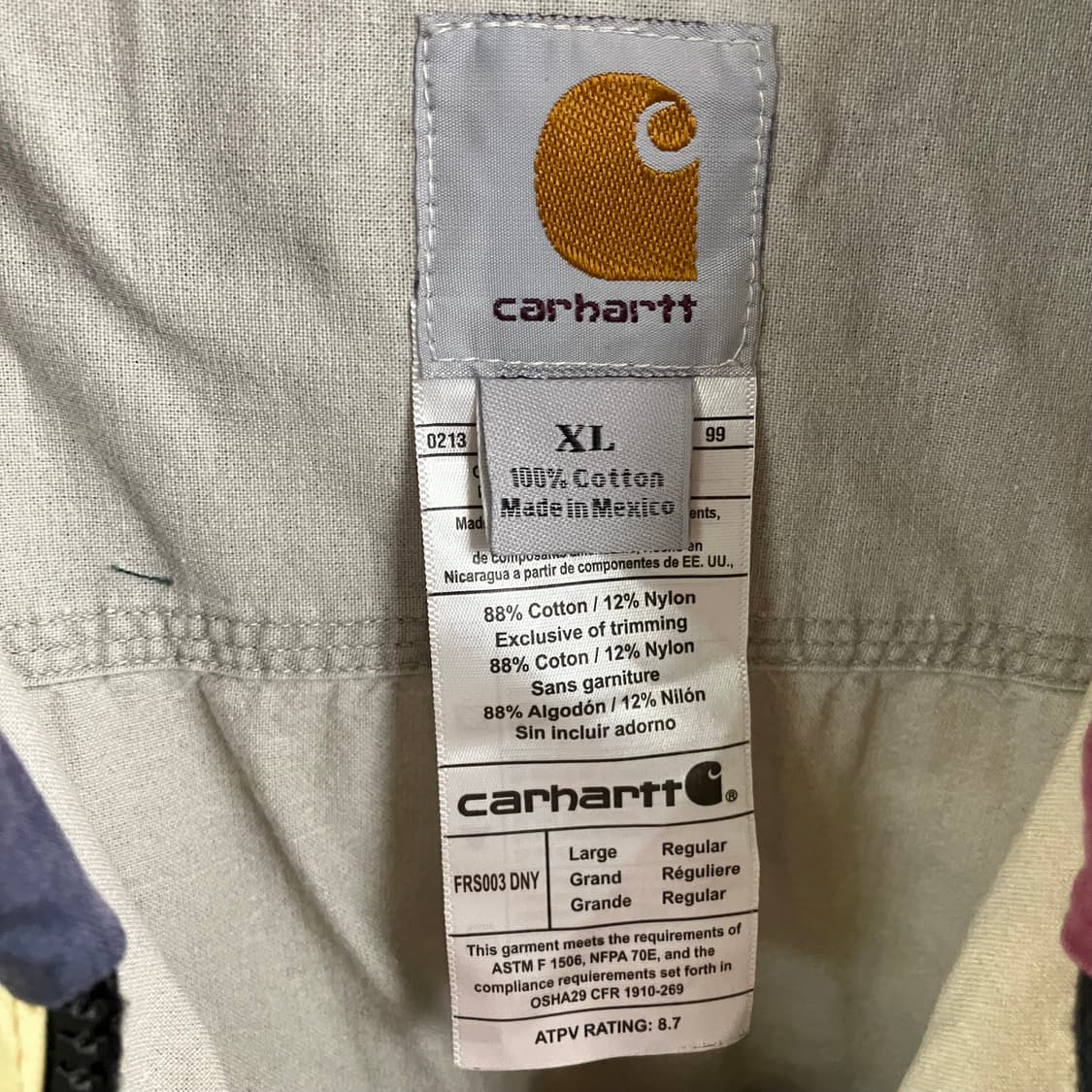 칼하트 리메이크 컬러 블록 패치워크 후드 자켓 XL 상품이미지3