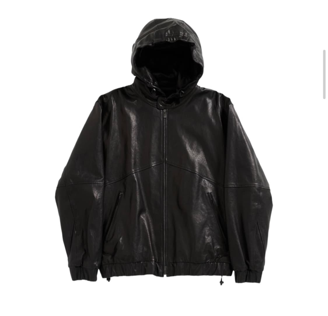 [3] 해칭룸 램스킨 레더 후드 블랙 상품이미지5