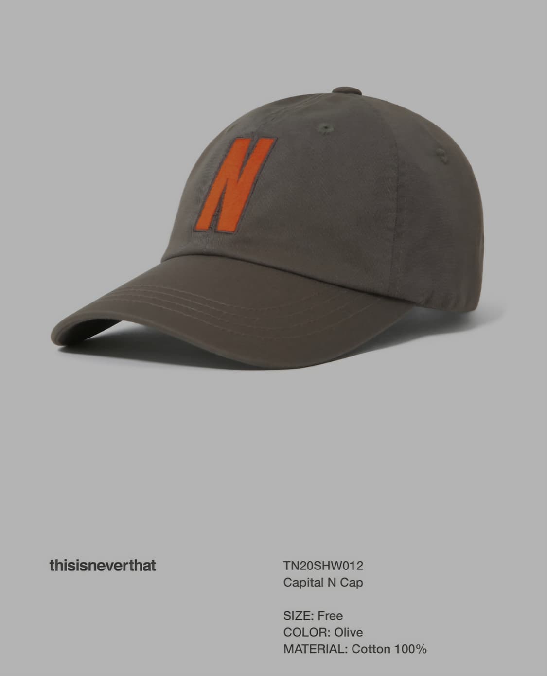 디네댓 캐피탈 N 캡 올리브 상품이미지5