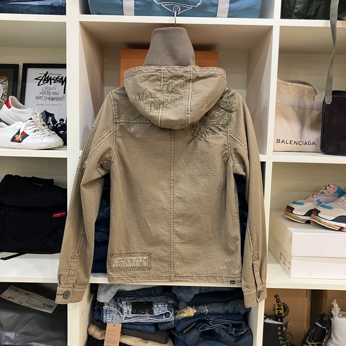 MCD 카키 밀리터리 후드 야상 자켓 S 상품이미지4