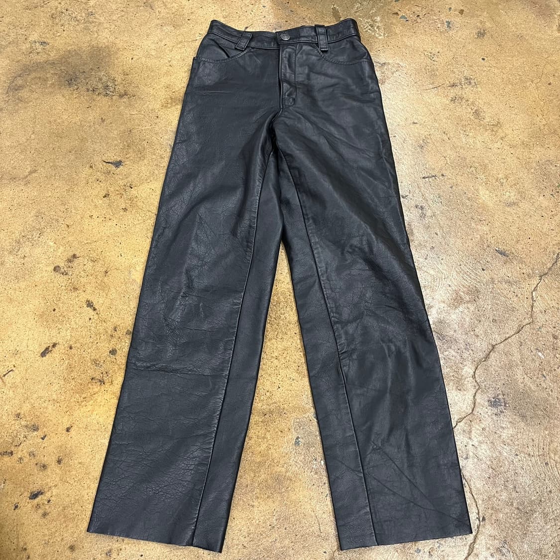 [정품/26] Schott 쇼트 블랙 레더 가죽 바지 b15 상품이미지2