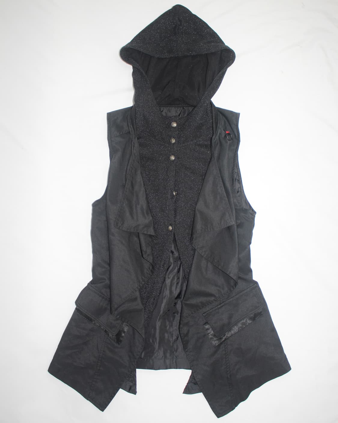A6 double layered draped hooded vest 상품이미지2