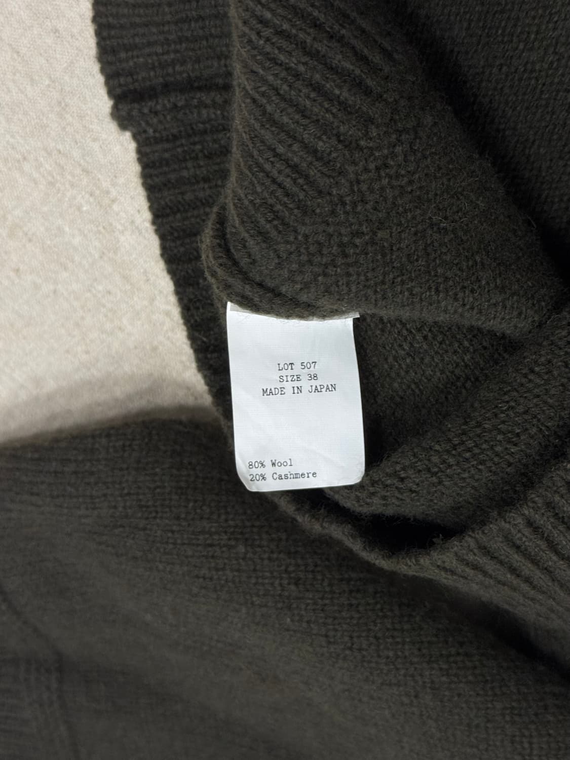 타이가 타카하시 Lot.507 카키 니트 스웨터 상품이미지5