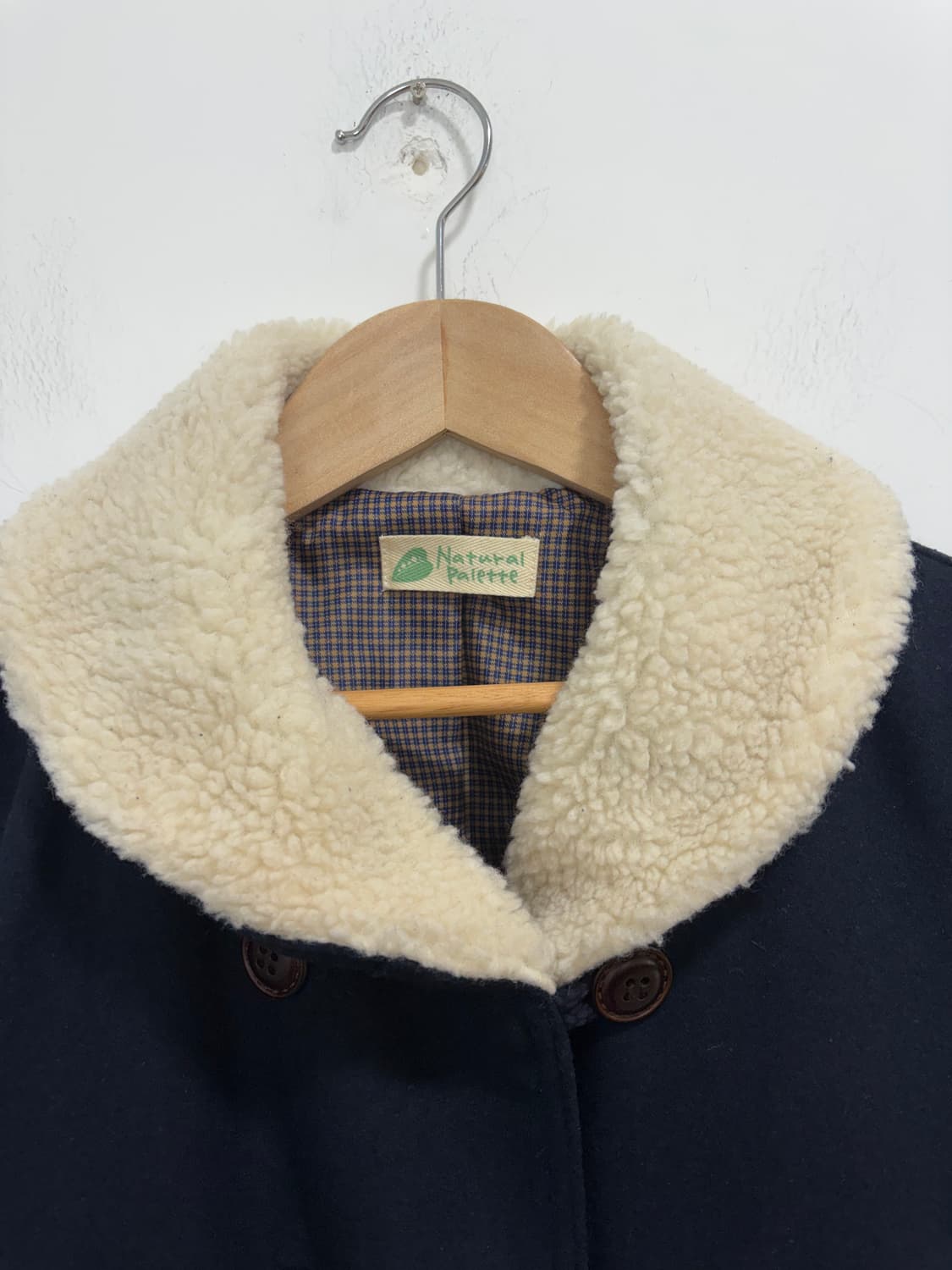 내추럴팔레트 양털 나무단추 자켓 코트 상품이미지8