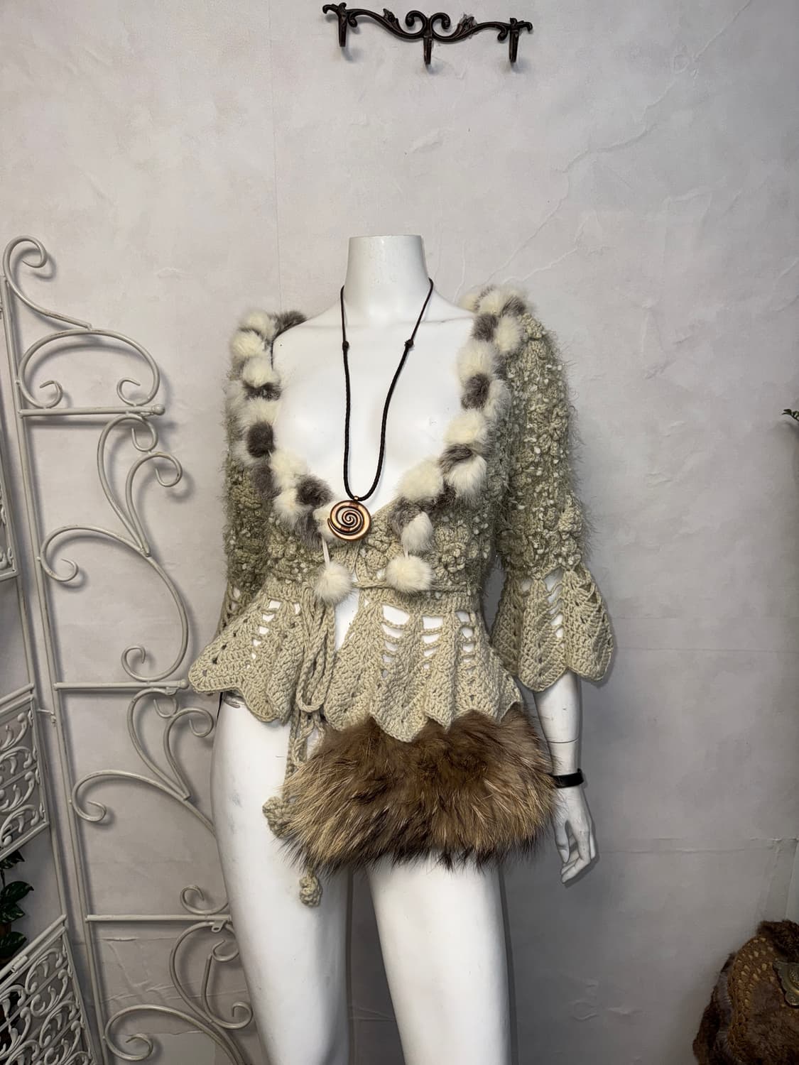 Oatmeal fairy flower crochet fur ball cd 상품이미지4