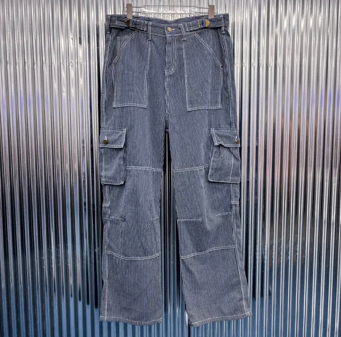 스트라이프 카고 팬츠 상품이미지1