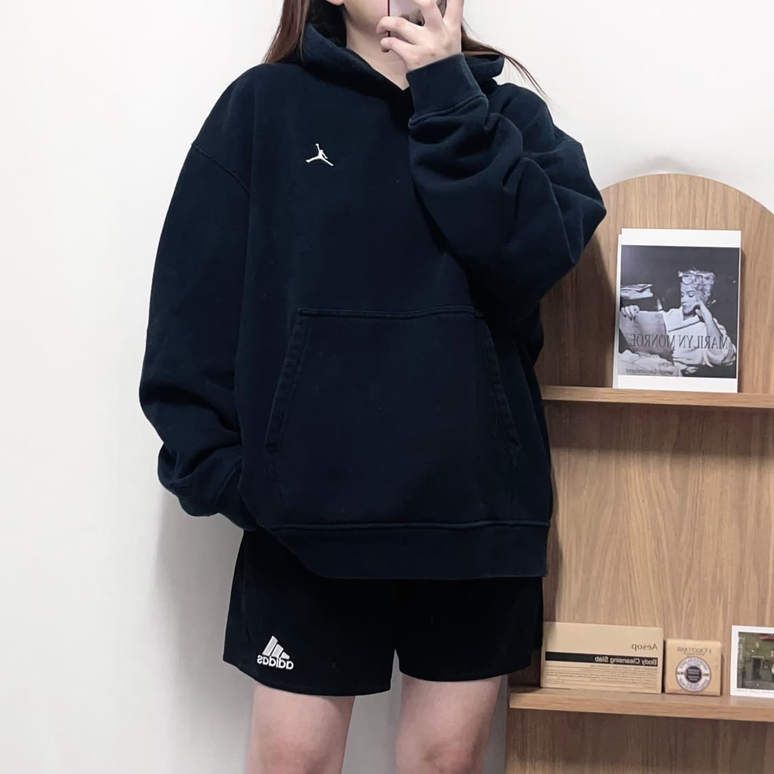 [정품] 조던 블랙 패치로고 기모 후드티 [ 4XL ] 상품이미지1