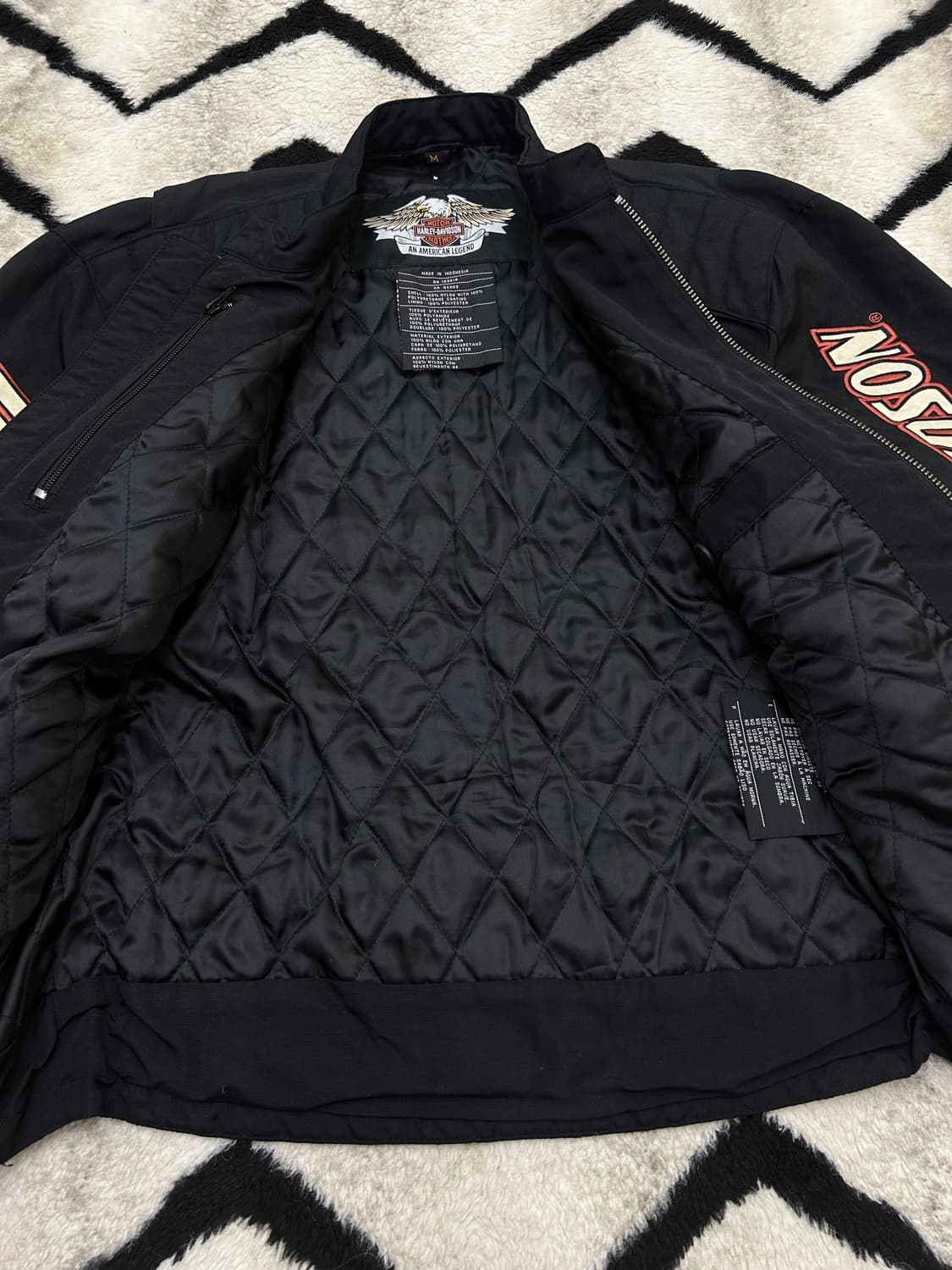 [M]할리데이비슨 스펠아웃 나일론 봄버 자켓/블랙 상품이미지4