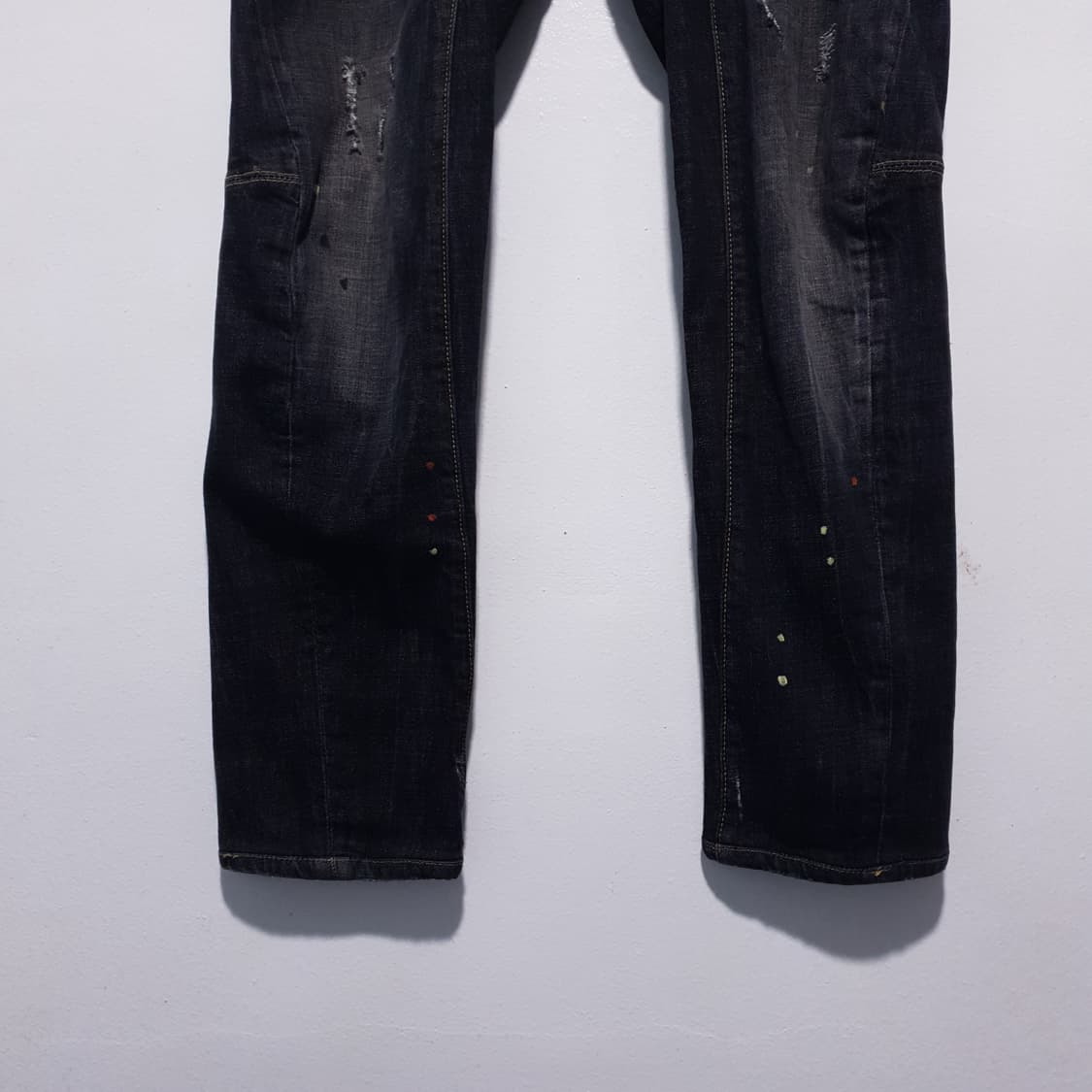 디스퀘어드2 타이디 바이커 흑청 페인팅 데미지 데님 팬츠 청바지 34 상품이미지3