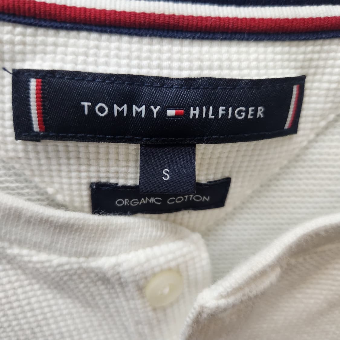 타미힐피거 오가닉코튼 로고 헨리넥 와플 긴팔티 S(M) 상품이미지5