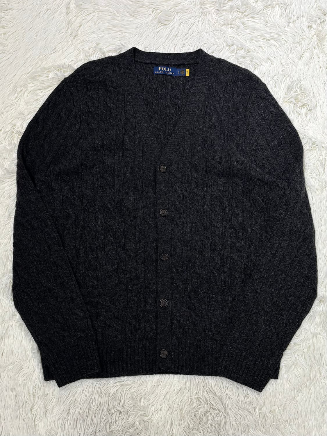 폴로랄프로렌 qr 울 캐시미어 케이블 가디건 상품이미지3