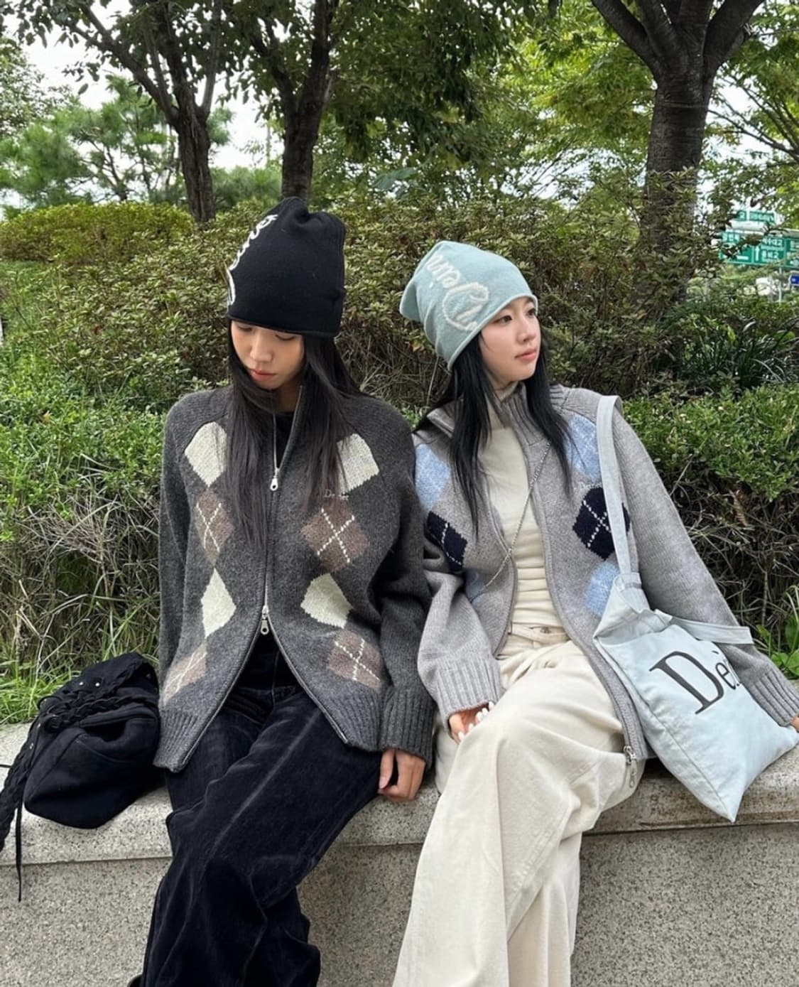 다이닛 아가일 니트집업 새상품 상품이미지3