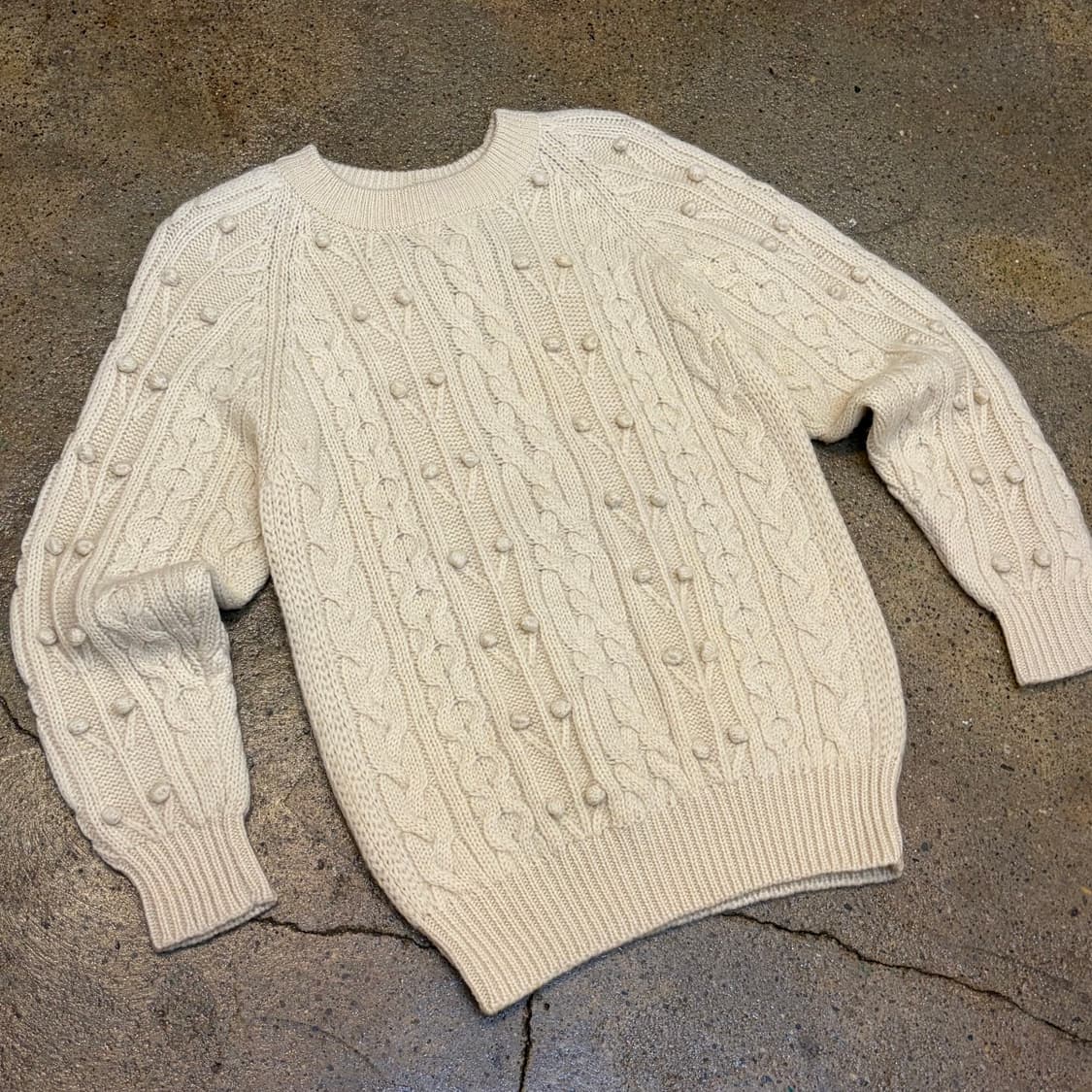 90s USA 빈티지 피셔맨 니트 방울 헤비코튼 니트  상품이미지2