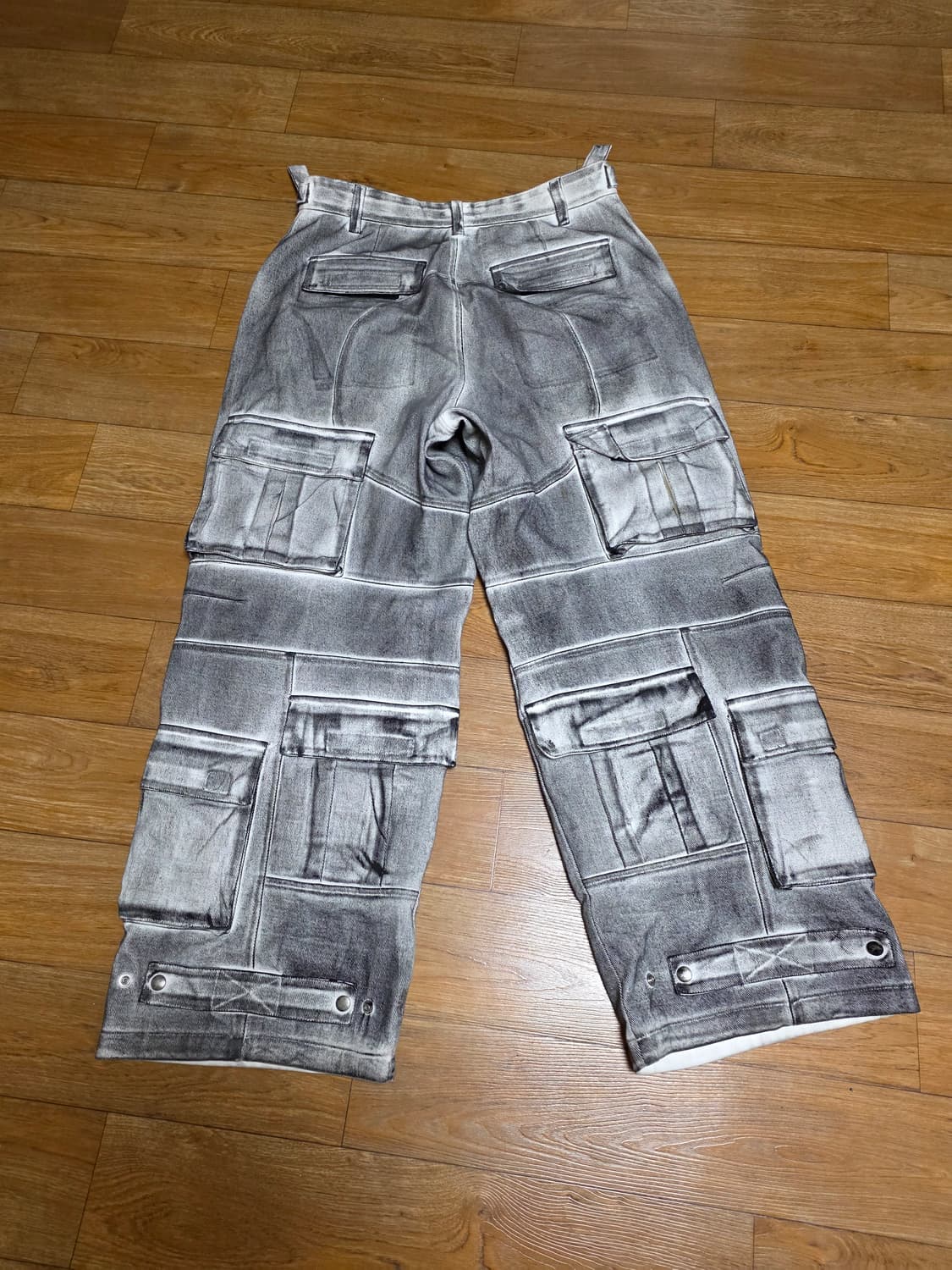 프로젝트gr 페인티드 와이드 데님 카고 더티 화이트 상품이미지2