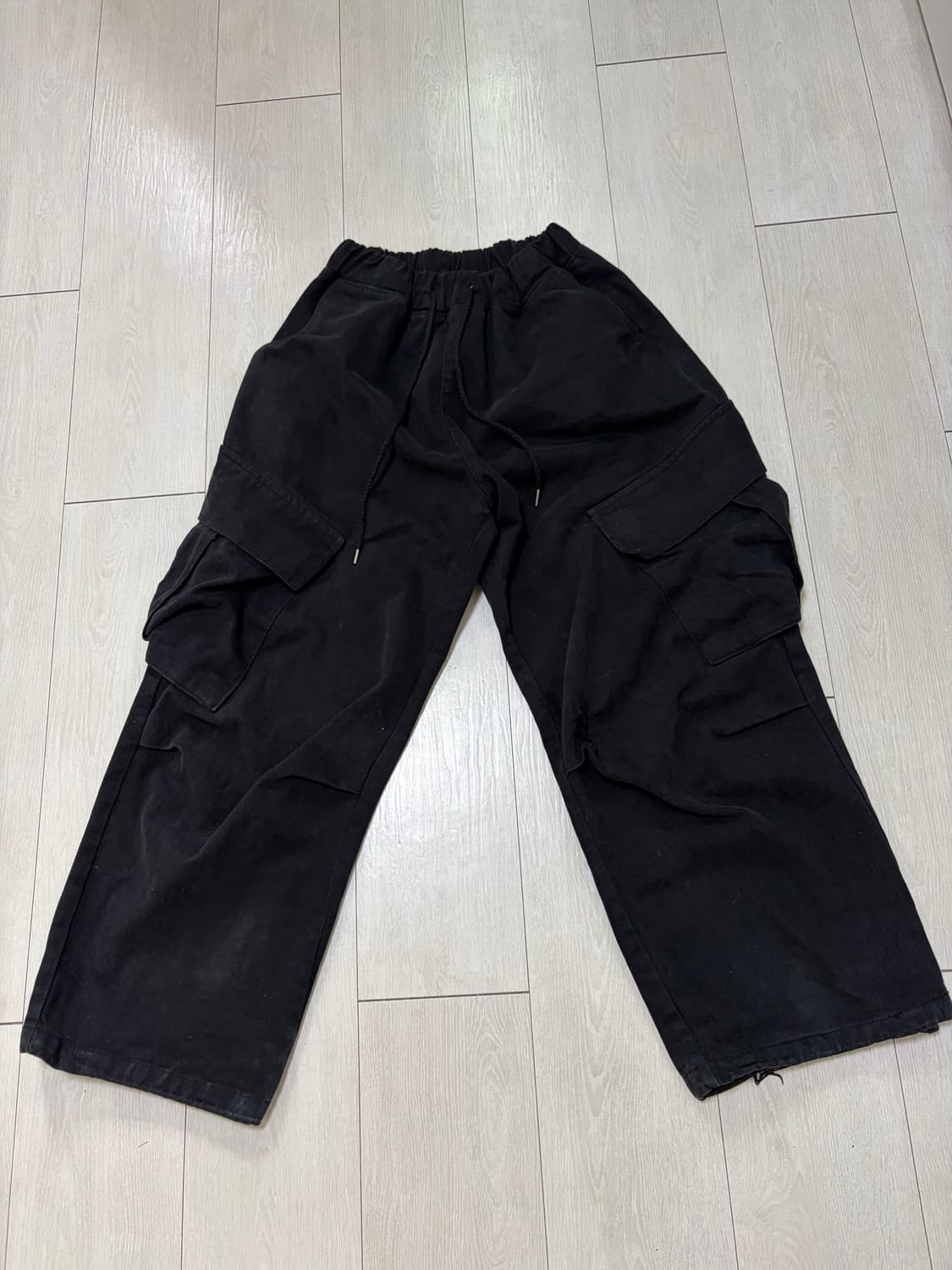 와이드 카고 파라슈트 팬츠 블랙 상품이미지5
