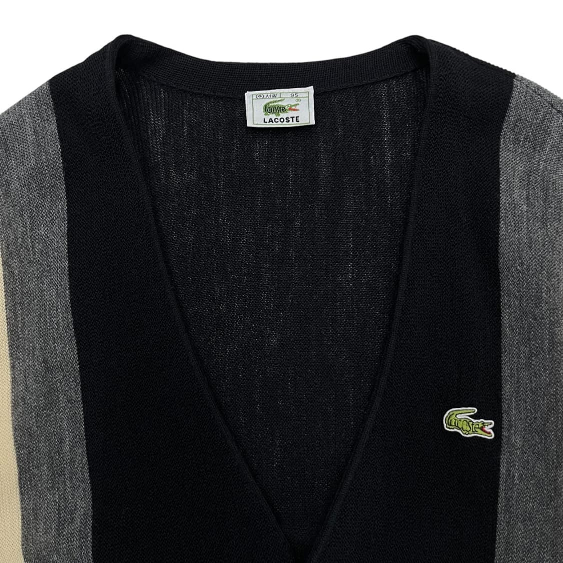 라코스테 베이지 배색 블랙 가디건 95 상품이미지4